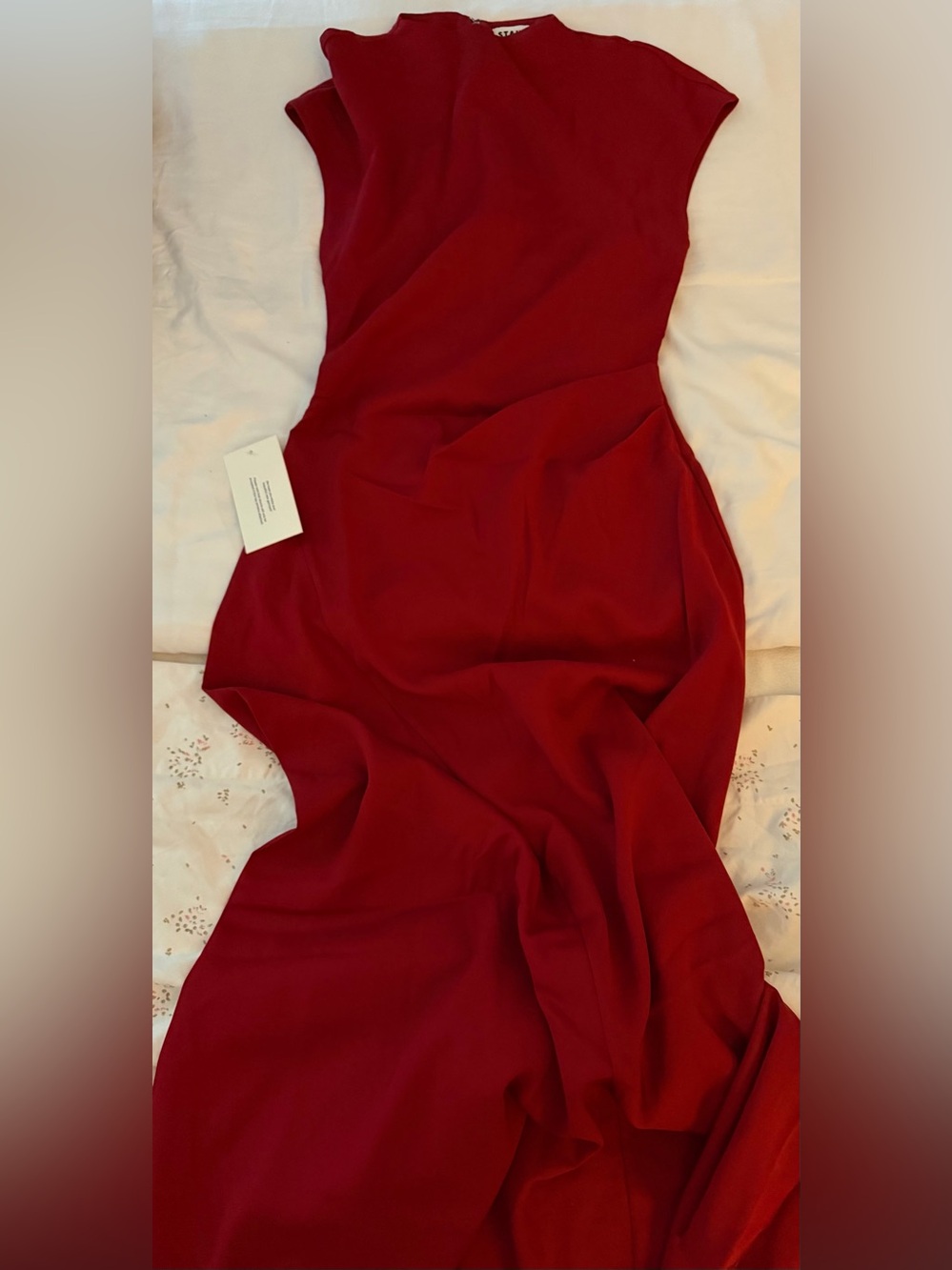 STAUD Zaya Draped Maxi Dress Red Size 0 NWT Designer Gown - Picture 11 of 14